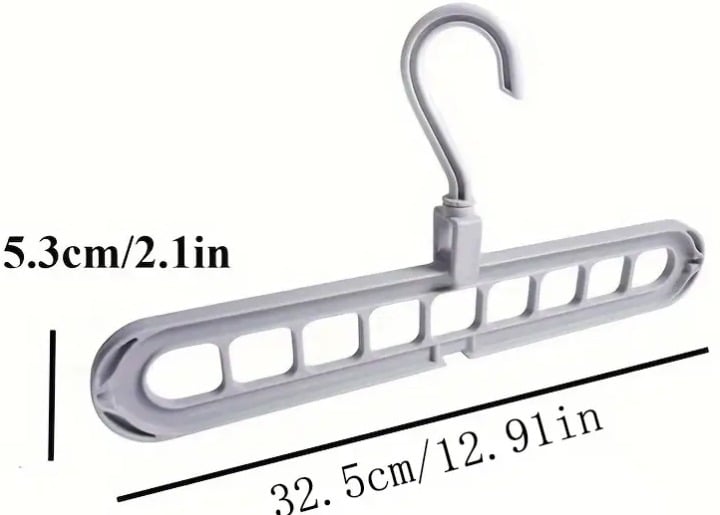 "New" Grey Multi-Functional 9-Hole Clothes Hanger Organizer            13