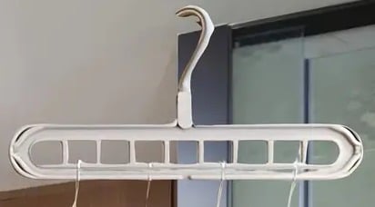 "New" Grey Multi-Functional 9-Hole Clothes Hanger Organizer            13