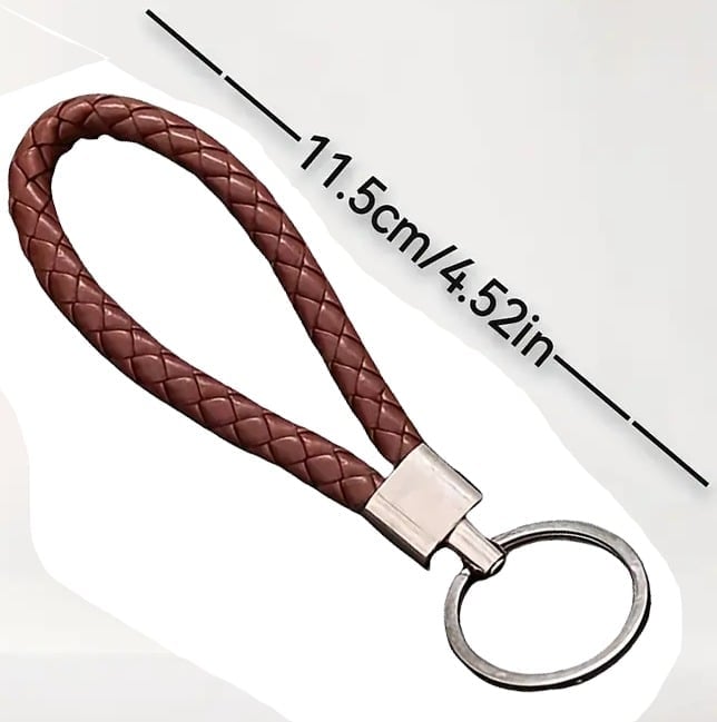 "New" Brown Faux Braided Rope Keychain                                        18