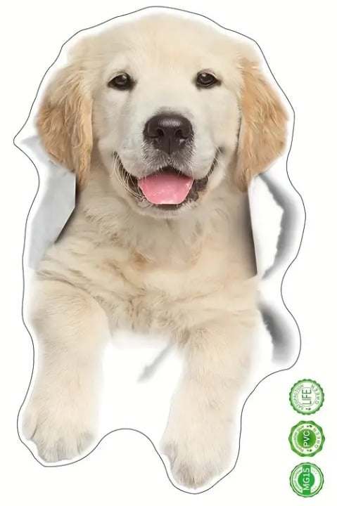 "New" Cartoon Ripped Pet Puppy Sticker                                       19