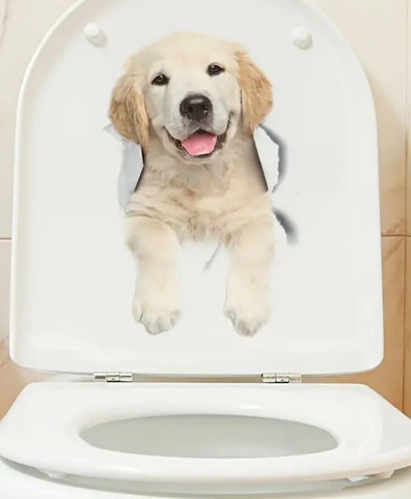 "New" Cartoon Ripped Pet Puppy Sticker                                       19