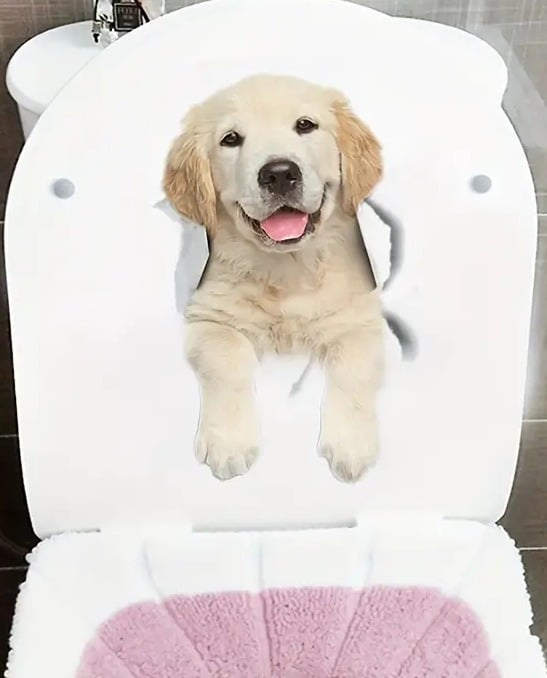 "New" Cartoon Ripped Pet Puppy Sticker                                       19
