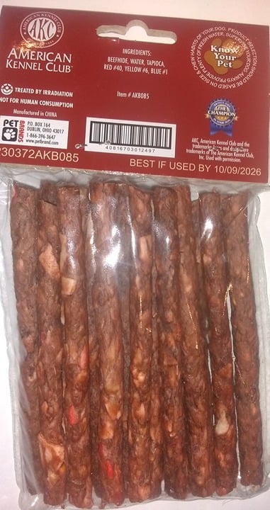 816703012499 "New" American Kennel Club BBQ Beefhide Munchy Sticks, 20ct      20