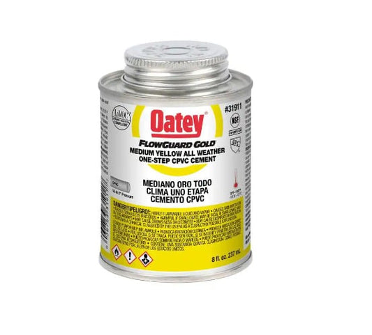 038753319117 "New" Oatey Gold One-Step 8 oz. Med. Yellow All-Weather CPVC Cement