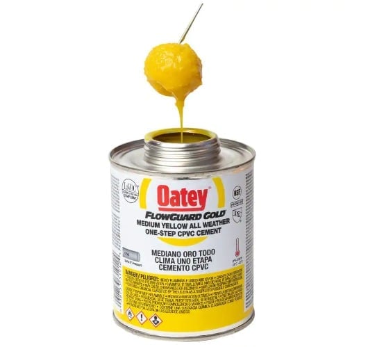 038753319117 "New" Oatey Gold One-Step 8 oz. Med. Yellow All-Weather CPVC Cement