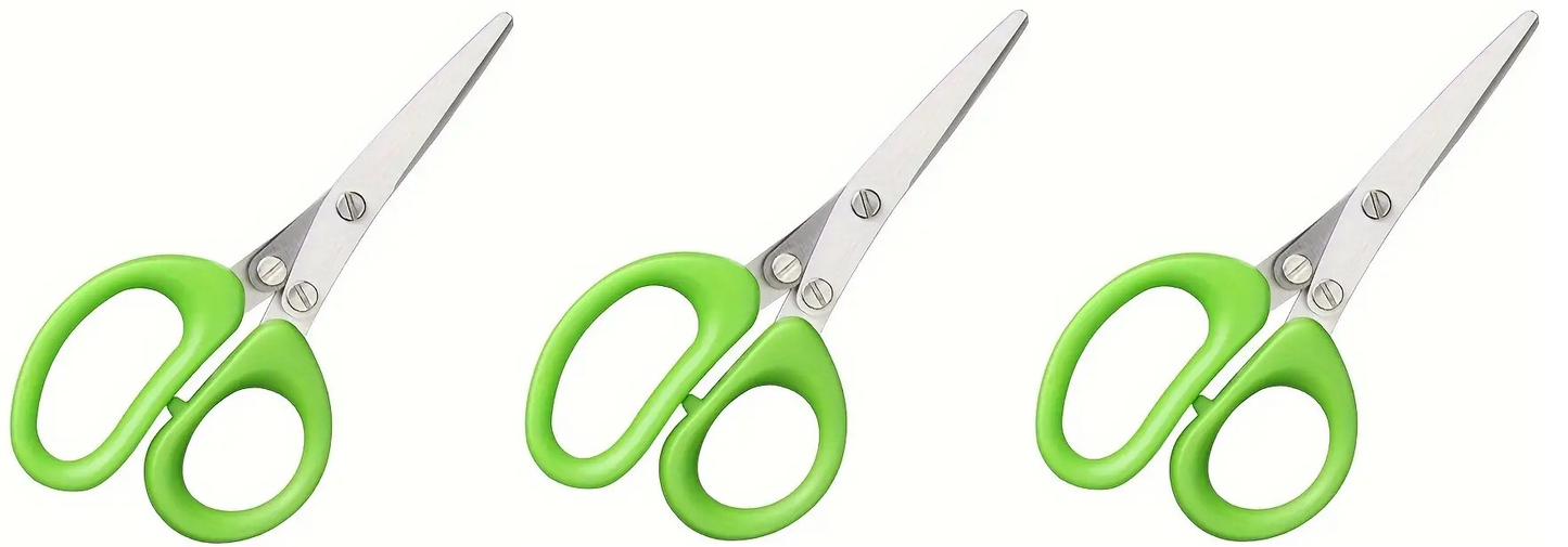 "New" (3-Pack) 5 Inch 3-Layer Vegetable Scissors for Chopping Vegetables                                                         19