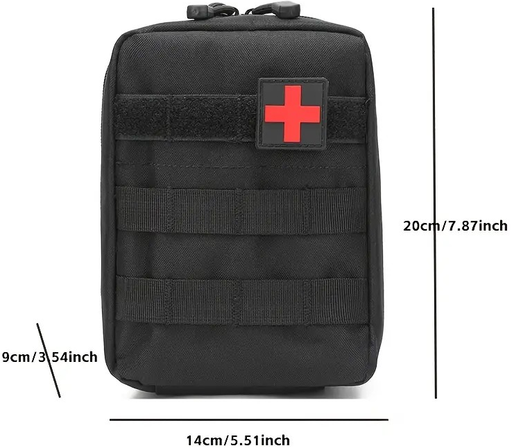 "New" Tactical Empty Medic Pouch w/Dual Zippers & Molle Straps                                                   24