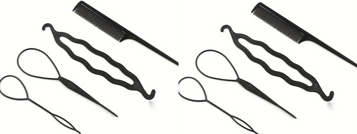 "New" (2 Pack) 4 Pcs Plastic Hair Styling Set                                                                           20