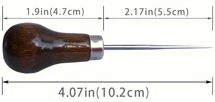 "New" Stainless Steel Awl with Wooden Handle                                                                        16